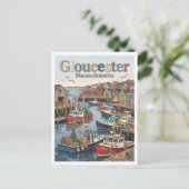 Gloucester Harbor Massachusetts Postkarte (Stehend Vorderseite)
