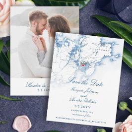 Gloucester MA Elegant Navy Wedding Save The Date