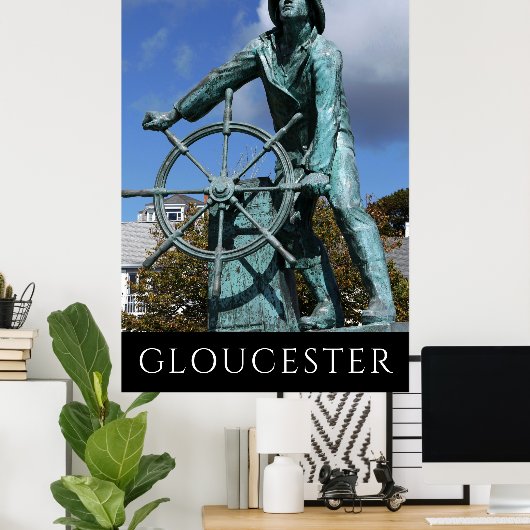 Gloucester MA Fisherman Monument Poster (Heimbüro)