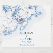 Gloucester MA Hochzeit in Urlaubsort Elegant Bierflaschenetikett (Einzelnes Label)