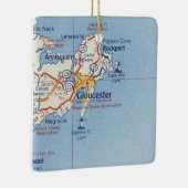 Gloucester MA Vintage Karte Keramikornament (Rechts)