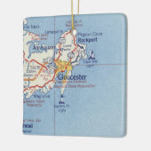 Gloucester MA Vintage Karte Keramikornament (Links)