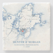 Gloucester Massachusetts Hochzeit in Urlaubsort Be Steinuntersetzer (Vorderseite)