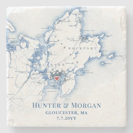 Gloucester Massachusetts Hochzeit in Urlaubsort Be Steinuntersetzer (Vorderseite)