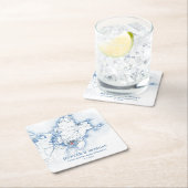 Gloucester Massachusetts Navy Blue Map Wedding Rechteckiger Pappuntersetzer (Vor Ort)