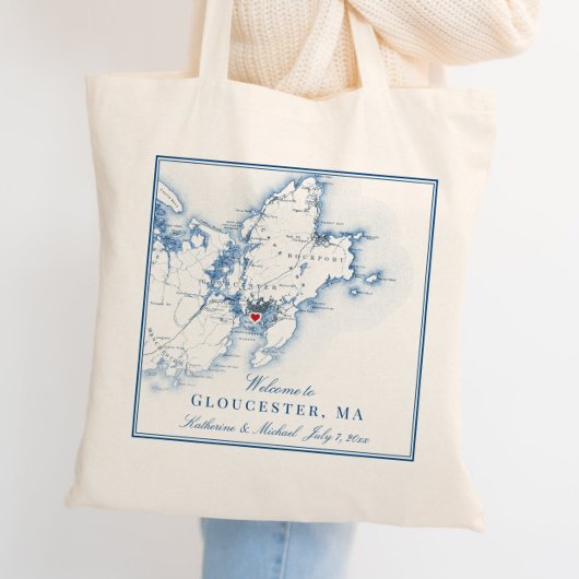 Gloucester, Massachusetts Wedding Welcome Tote Bag Tragetasche