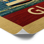 Gloucester Sailboat Vintage Travel Massachusetts Poster (Ecke)