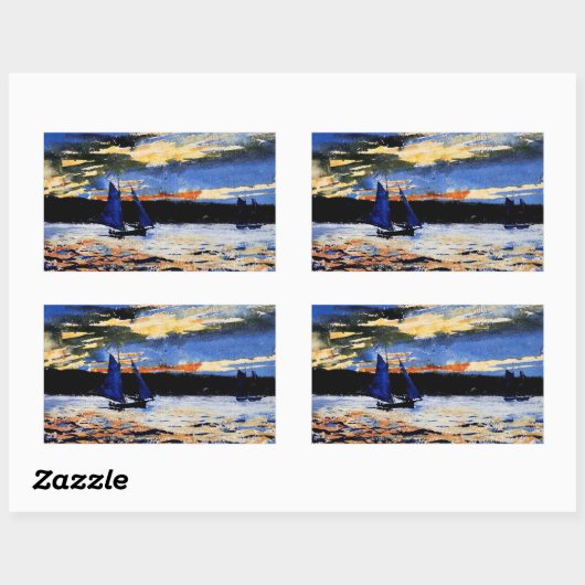 Gloucester Sunset von Winslow Homer Rechteckiger Aufkleber (Blatt)