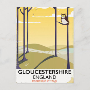 Gloucestershire, England Train Train Poster. Postkarte