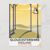Gloucestershire, England Train Train Poster. Postkarte (Vorderseite)