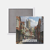 Gloucestershire England Travel Cathedral Magnet (Vorderseite/Rückseite)
