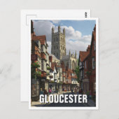Gloucestershire England Travel Cathedral Postkarte (Vorne/Hinten)