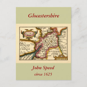 Gloucestershire Landkreis England Alte antike Kart Postkarte