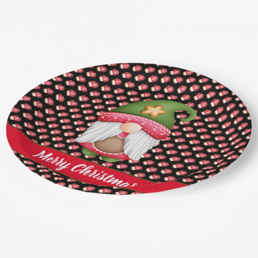 Glove Gnome Anpassen von Farbe und Text Pappteller (Schrägansicht)