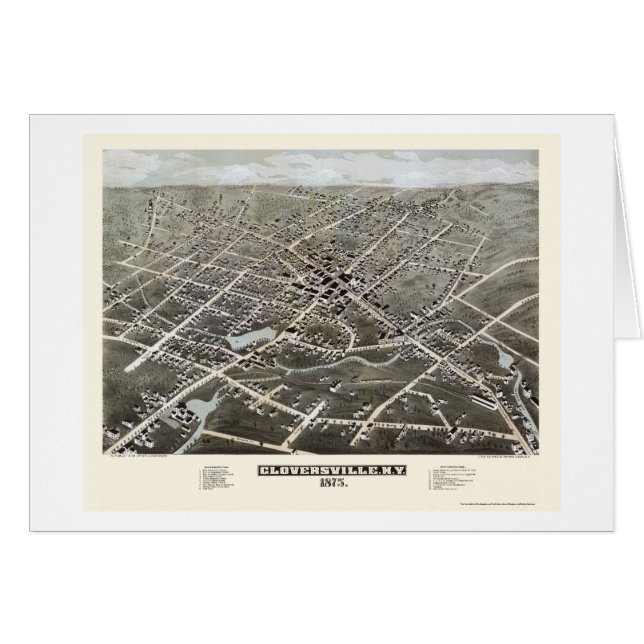 Gloversville, NY panoramische Karte - 1875 (Vorderseite (Horizontal))