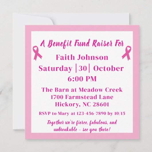 Gloves On, Game On Brustkrebs Fundraiser Event (Rückseite)