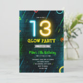 Glow 13 Party Einladung (Stehend Vorderseite)