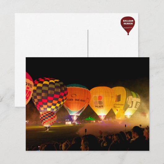 Glow Balloon Fiesta Postkarte (Vorne/Hinten)