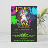 Glow Birthday Party - Benutzerdefiniert Einladung (Stehend Vorderseite)