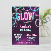 Glow Birthday Party Einladung (Stehend Vorderseite)