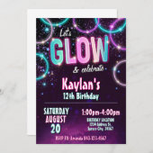 Glow Birthday Party Einladung (Vorne/Hinten)