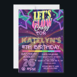 Glow Birthday Party Kids Custom Einladung<br><div class="desc">Coole Geburtstagsfeier. Personalisierbar!</div>