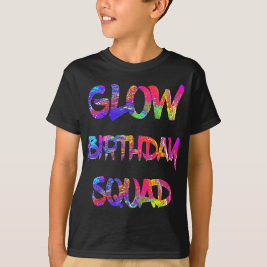 Glow Birthday Squad Glow Party 80er Group Party Te T-Shirt (Vorderseite)