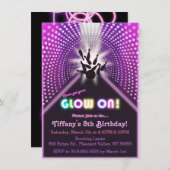 Glow Bowl Party 1 Einladung (Vorne/Hinten)