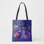 Glow Bowling Teenager Geburtstagsfeier Tasche (Vorderseite)