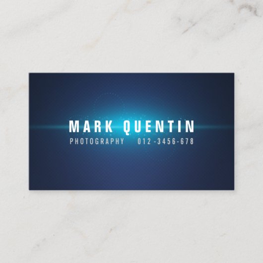 Glow Burst Dark Fotografy Business Card Visitenkarte (Vorderseite)