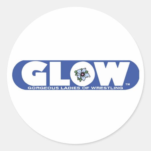 GLOW Button Blue Logo Runder Aufkleber (Vorderseite)