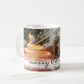 Glow Christmas Tree Star Foto Glitzer Kaffeetasse (Vorderseite Links)