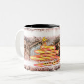 Glow Christmas Tree Star Foto Glitzer Zweifarbige Tasse (Vorderseite Links)