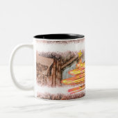 Glow Christmas Tree Star Foto Glitzer Zweifarbige Tasse (Links)