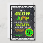 Glow Cosmic Jump & Play Kids Trampolin Park Einladung (Vorderseite)