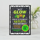 Glow Cosmic Jump & Play Kids Trampolin Park Einladung (Stehend Vorderseite)