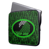 Glow DWSS Logo Binärcode Regen Laptop Hülle Laptopschutzhülle (Vorderseite Links)