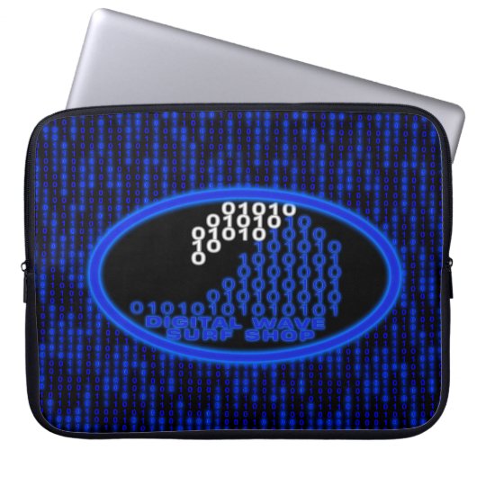 Glow DWSS Logo Binärcode-Regen Laptop-Hülle Laptopschutzhülle (Vorderseite)