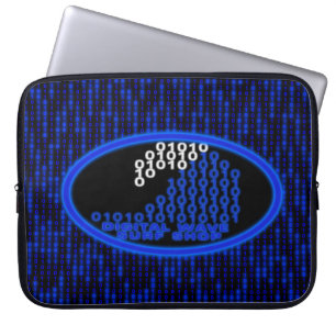 Glow DWSS Logo Binary Code Rain Notebook Sleeve