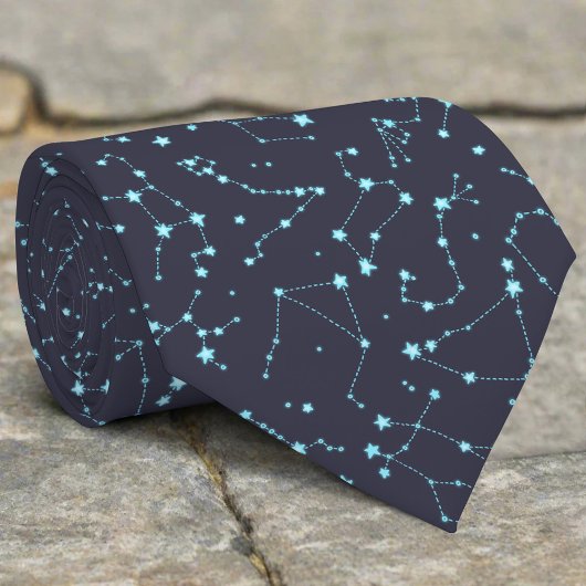 Glow Effect Star Map Constellations Spaceastrology Krawatte