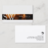Glow Ember Monogram Modern Chic Business Card Visitenkarte (Vorne/Hinten)