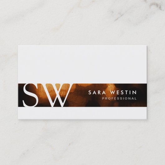 Glow Ember Monogram Modern Chic Business Card Visitenkarte (Vorderseite)