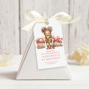 Glow Fairy 2. Geburtstag Röte Blumen Geschenk zur  Geschenkanhänger
