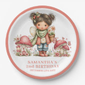 Glow Fairy 6. Geburtstag Rosa Papier Teller (Vorderseite)