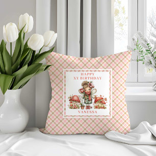 Glow Fairy Blush Rosa Blumen Geburtstagskissen Kissen