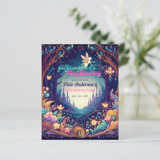 Glow Fairy Party Thema Fairytale Verzauberter Wald (Stehend Vorderseite)