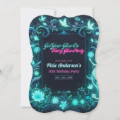 Glow Fairy Party Thema - Märchen nach Dunkelheit Einladung (Vorderseite)