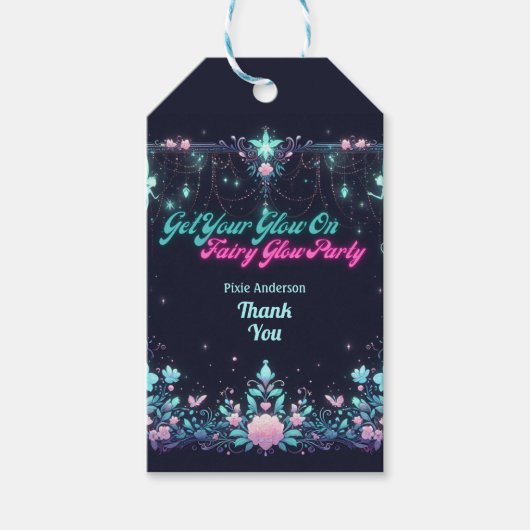 Glow Fairy Party Thema - Märchen nach Dunkelheit Geschenkanhänger (Vorderseite)
