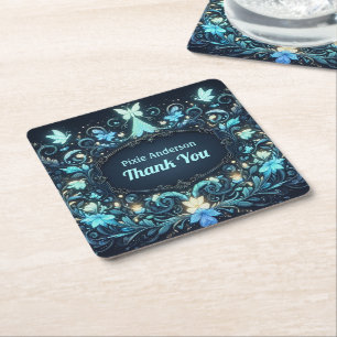 Glow Fairy Party Thema - Märchen nach Dunkelheit Rechteckiger Pappuntersetzer