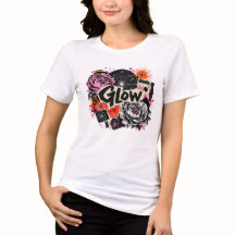 Glow Floral Cosmic Collage-Grafik-T-Shirt 